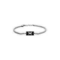 emporio armani bracelet pour hommes essentiel, longueur : 175-195mm, largeur : 18mm bracelet en acier inoxydable argenté, egs2920040