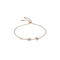 emporio armani bracelet pour femme sentimental, circonférence intérieure : 160-235mm, taille des breloques : 7mm bracelet en laiton doré rose, egs2960221