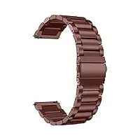 strap-it 22mm bracelet de montre en acier inoxydable - remplacement bracelet en métal pour montre connectée pour homme et femme - bronze/or