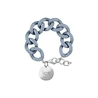 ice jewellery - chain bracelet - artic blue - silver - bracelet mailles xl de couleur bleue pour femmes fermé d'une médaille argentée (020918)