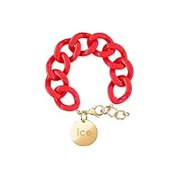 ice - jewellery - chain bracelet - red passion - gold - bracelet mailles xl de couleur rouge pour femmes fermé d'une médaille dorée (020929)