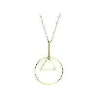 sofia milani - collier pour femme en argent 925 - plaqué or - avec pendentif en forme de cercle triangle - n0502