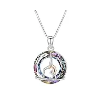twoants collier de gymnastique en argent sterling 925 avec pendentif en cristal bijoux de gymnastique cadeaux pour femmes adolescents filles