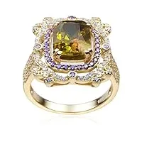 hikaro bagues alexandrite bijoux fins pour femmes changer de couleur gem bague de fiançailles en argent sterling rectangle vintage ring