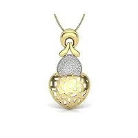 diamant naturel certifié igi conception pendant 14k/18k fine jaune or pour le mariage, l'engagement et la célébration