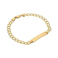 jewellerybox bracelet gourmette or 9 carats 5mm taille diamant - 7 pouces