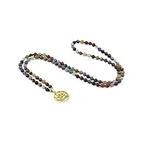coai collier mala 108 perles bouddhiste pierres naturelles multicolores namaste homme femme