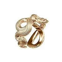 coppertist.wu bague serpent, ouverte réglable bague animal reptile, bijoux gothique vintage esthétique pour hommes femmes | or vermeil 18k (19mm)