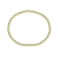 materia by matthias wagner bracelet élastique en argent 925 plaqué or pour femme 18,5 cm sa-148_sa-154, 19 cm, argent sterling