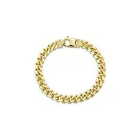 amberta bracelet pour homme cubain en argent sterling 925: bracelet miami plaqué or pour homme