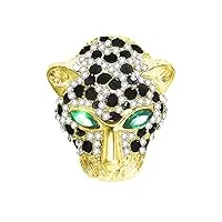 kristland broche léopard animal avec tous les cristaux animaux sauvages cristal strass léopard chat broches pour femmes hommes broches cartable fête coffret cadeau couleur or