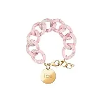 ice - jewellery - chain bracelet - pearl nude - bracelet mailles xl de couleur pour femmes fermé d'une médaille dorée (020996)
