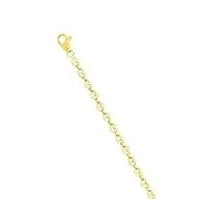 bracelet grain de café or massif 18 carats jaune - largeur 3,2mm - longueur 19cm - lucky one bijoux