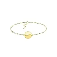 sofia milani - bracelet pour femme en argent 925 - plaqué or - avec pendentif en forme yin et yang brossés - b0329