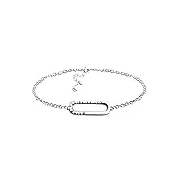 sofia milani - bracelet pour femme en argent 925 - avec pierre de zircon - avec pendentif en forme d'ovale - b0322