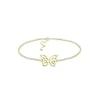 sofia milani - bracelet pour femme en argent 925 - plaqué or - avec pendentif en forme de papillon - b0339