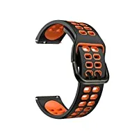 skm bracelets de montre en silicone pour ticwatch pro 3 ultra/lte/2021 gps s2 e2 gtx bracelets de rechange 20 22 mm (couleur : noir orange, taille : 22 pour ticwatch gtx)