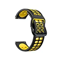 skm bracelets de montre en silicone pour ticwatch pro 3 ultra/lte/2021 gps s2 e2 gtx bracelets de rechange 20 22 mm (couleur : jaune, taille : pour ticwatch e)