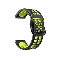 skm bracelets de montre en silicone pour ticwatch pro 3 ultra/lte/2021 gps s2 e2 gtx bracelets de rechange 20 22 mm (couleur : vert, taille : pour ticwatch s2 e2)