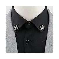 1 paire rétro épinglette broche vintage mode arbre feuille col épingle évidé chemises costumes poitrine bijoux accessoires (e)