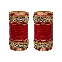 indian collectible 974-m1c1-729a-r parure de bijoux tendance pour mariée punjabi choora rouge