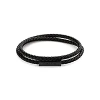 calvin klein bracelet en cuir pour homme collection latch noir - 35000209