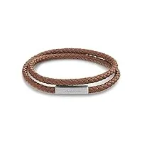calvin klein bracelet en cuir pour homme collection latch marron - 35000210