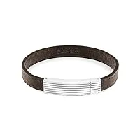 calvin klein bracelet en cuir pour homme collection circuit marron - 35000268