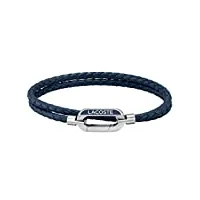 lacoste bracelet en cuir pour homme collection starboard bleu - 2040112