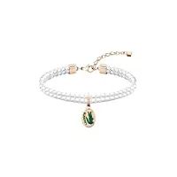 lacoste bracelet en cuir pour femme collection sneak blanc - 2040057