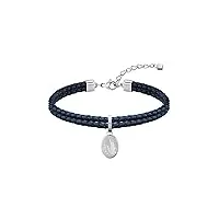 lacoste bracelet en cuir pour femme collection sneak bleu marin - 2040055