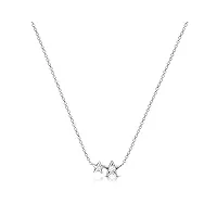 amberta colliers ras du cou célestes pour femmes en argent sterling 925: collier double Étoile