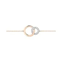 bracelet diamant cercle or rose 18 carats - bijoux pour femme