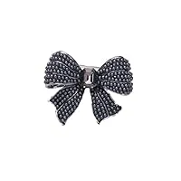 mualik broche épingle à nourrice broche pin's version coréenne de mode et de style doux alliage perle noeud broche tempérament accessoires de vêtements épingle, or (couleur : noir)