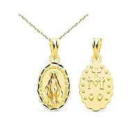 collier - médaille or 18 carats 750/1000 vierge miraculeuse - chaine dorée