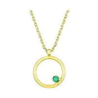 collier emeraude cercle or jaune 18 carats - bijoux or - joaillerie pour femme