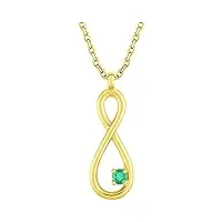 collier infini emeraude or jaune 18 carats - bijoux or - joaillerie pour femme