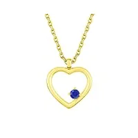 collier coeur saphir or jaune 18 carats - bijoux or - joaillerie pour femme