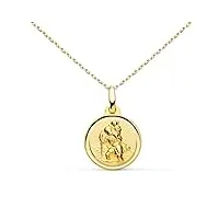 l'atelier d'azur collier - médaille or 18 carats 750/1000 saint christophe - chaîne dorée - gravure offerte