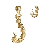 coppertist.wu secouable pendentif queue de scorpion en laiton, bijou de fantaisie vintage, collier à pendentif créatif, avec boîte cadeau (laiton)