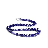 saturey 4mm-10mm naturel bleu lapis lazuli gemme cristal perle ronde bracelet longue chaîne collier aaaaaa