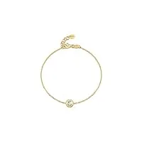 amberta bracelet solitaire en argent sterling 925 pour femme avec zircon cubique aaa: bracelet en argent plaqué or 18 carats avec diamants simulés zircon cubique