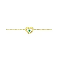 bracelet emeraude coeur or jaune 18 carats - bijoux femme luxe - joaillerie française