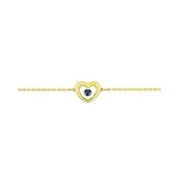 bracelet saphir coeur or jaune 18 carats - bijoux femme luxe - joaillerie française