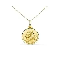 collier - médaille saint antoine or jaune - chaîne dorée - gravure offerte