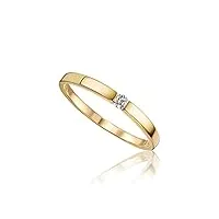miore bijoux pour femmes bague de fiançailles solitaire avec diamant 0,05 ct bague tension classique en or jaune 9 kt (375) or