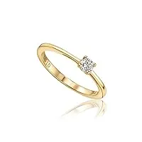 miore bijoux pour femmes bague de fiançailles solitaire avec diamant 0,15 ct bague classique en or jaune 14 kt (585) or