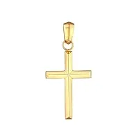 kuzzoi pendentif croix en argent pour chaînes, pendentif croix (30 mm) en argent sterling 925 plaqué or pour colliers, bijoux dorés accessoires pour hommes