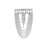 wrtgerht cubic zirconia tassel broches femmes hommes 2-color suits party office broche pins cadeaux broches (color : silver)