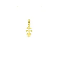 croix religieuse pendentif caravaca 15x7 mm or jaune 18 carats brillant - coffret cadeau - certificat de garantie - mondepetit